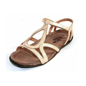 Naot Women's Gold Leather Rubber Sole Sandal